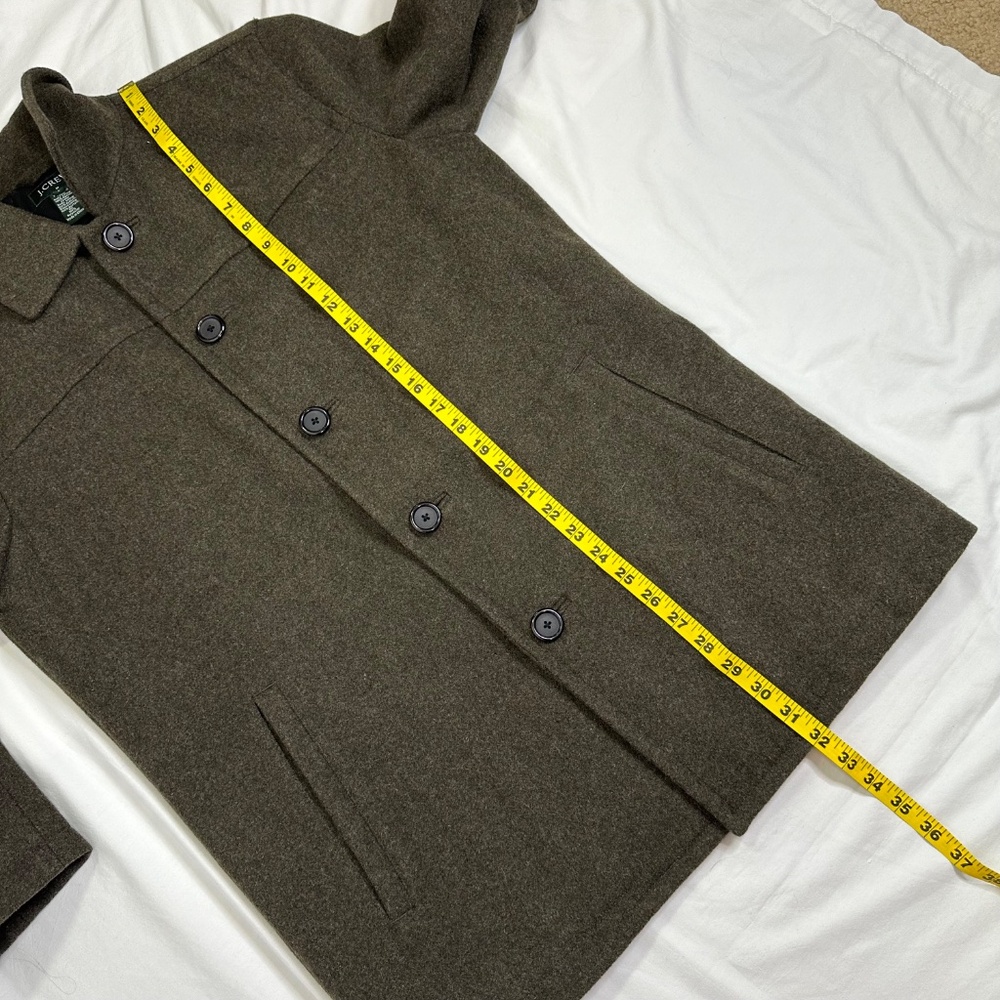 J. Crew Men's Uniform Olive Green Insulated Wool Jacket Size S - Picture 9 of 11
